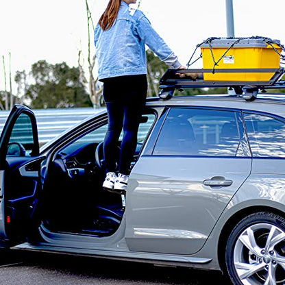 Universal Car Door Step for Car Roof Access (White Black)