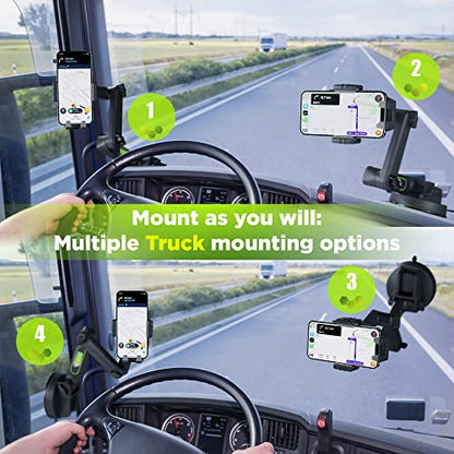 Cell Phone Mount for Truck Phone Holder for Truck Drivers (Gray)
