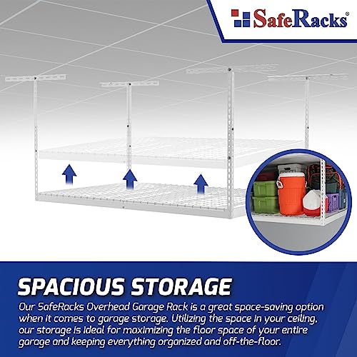 3x6 Overhead Garage Storage Rack (White / 24"-45")