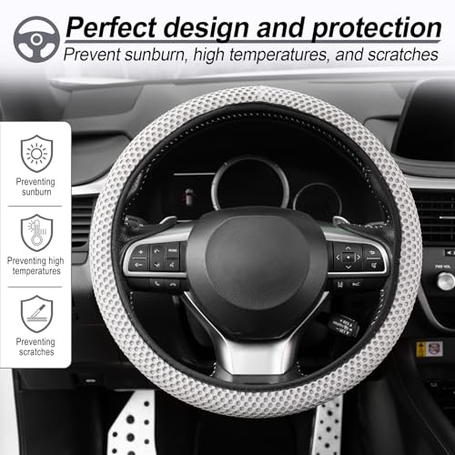 Elastic Stretch Steering Wheel Cover (Grey)