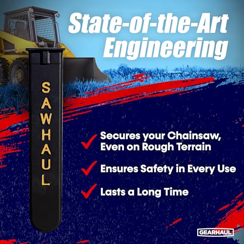 GearHaul SawHaul Fixed Universal Tractor Chainsaw Carrier (Fixed - Tractors / 28 Inch Scabbard / Yellow)