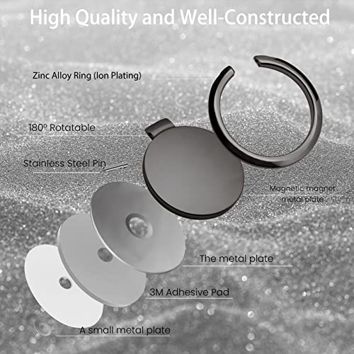 Metal Cell Phone Ring Holder Finger Ring Stand (Black)