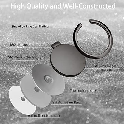Metal Cell Phone Ring Holder Finger Ring Stand (Black)