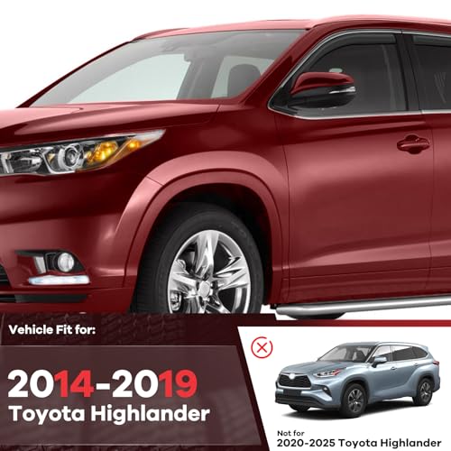 in Channel Window Visors Rain Guards Fit for Toyota Highlander 2014 (For 2014-2019 Highlander)