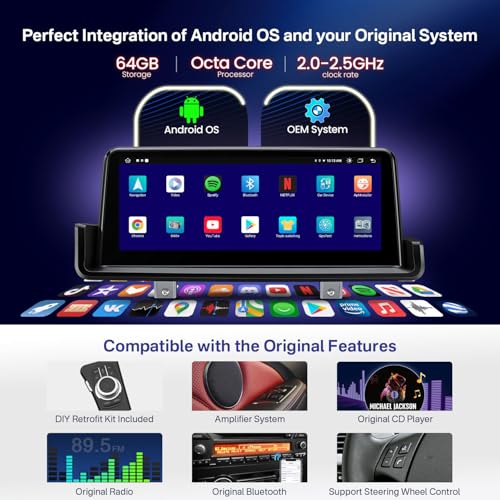 10.25 Inch Android Car Stereo for BMW 3 Series E90 (2+64GB)
