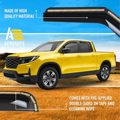 Extra Durable Window Deflectors in (For Honda Ridgeline 17-26)