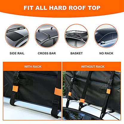 Car Roof Bag Rooftop Cargo Carrier Bag Waterproof 21 Cubic Feet roof Cargo (21 Cubic Feet)