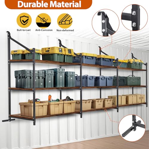 Shipping Container Shelving Storage Bracket 4Pcs Heavy Duty Cargo Shipping Container Shelf Shelving Brackets Universal (4 Pieces)