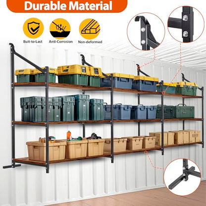 Shipping Container Shelving Storage Bracket 4Pcs Heavy Duty Cargo Shipping Container Shelf Shelving Brackets Universal (4 Pieces)