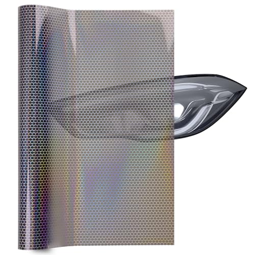 Car Light Tint Film (Smoke Black Honeycomb / 12in x 60in)