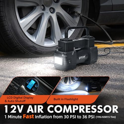 Car Emergency Kit with Portable Air Compressor