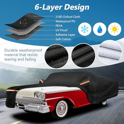 Car Cover for Ford Ranchero 1957 (Black / for Ford Ranchero 1957-1959 1968-1979)