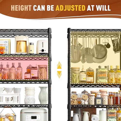 7 Tier Metal Shelving Unit (7 Tier-18"D x 18"W x 71"H)