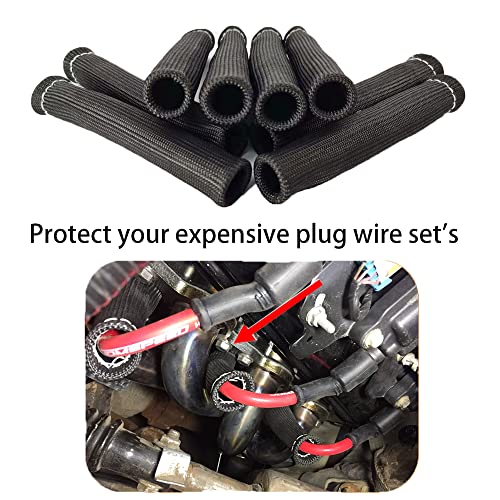 Spark Plug Wire Boots Thermal Protection Insulator Sleeve (black)