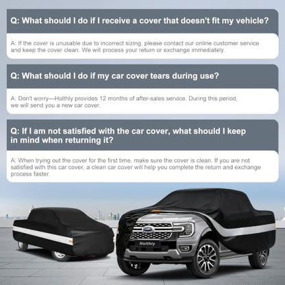 10 Layers Truck Cover Waterproof All Weather Custom Fit Ford Ranger (Black Gray / Custom Fit for Ford Ranger)
