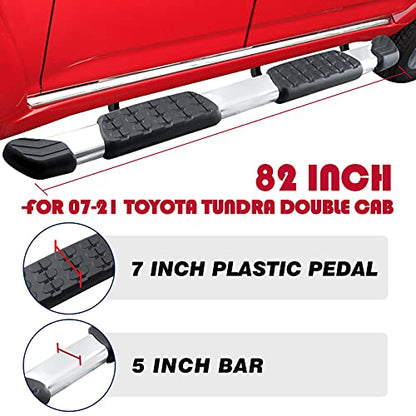 COMNOVA Side Steps Running Boards for Toyota Tundra Double Cab 2007 (Stainless Steel / Double Cab)