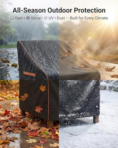 Outdoor Waterproof Patio Chair Covers (Black / 28W x 35D x 36H)