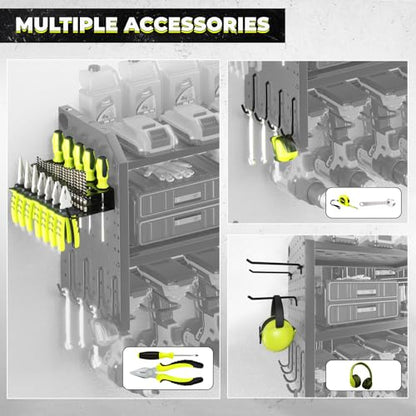 Power Tool Organizer with Charging Station (8 DRILL A BLACK / Black-32 inches)