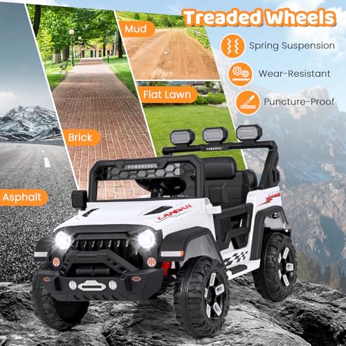 Kids Ride on Truck (White / 41.5” x 26.5” x 27.5”)