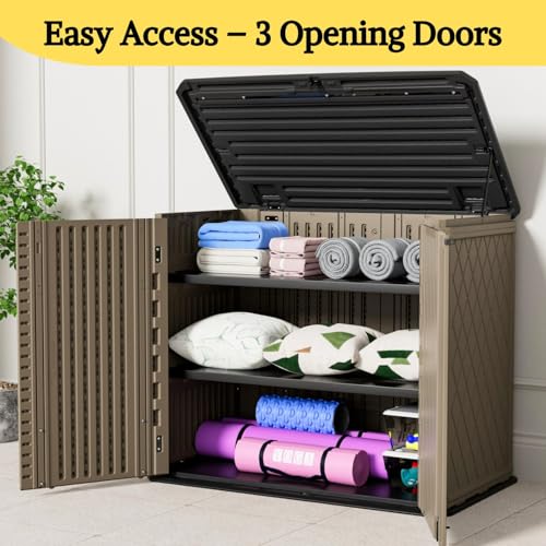 4x2.5 FT Outdoor Storage Shed (Coffee-26 cu ft)