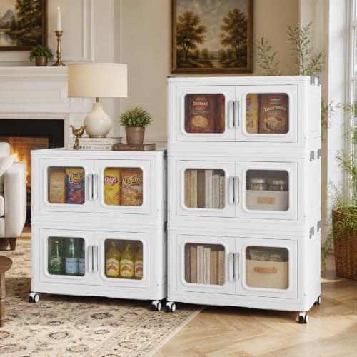 300 Qt Extra Large Stackable Storage Bin with Lids (White / 60QT-5pack)
