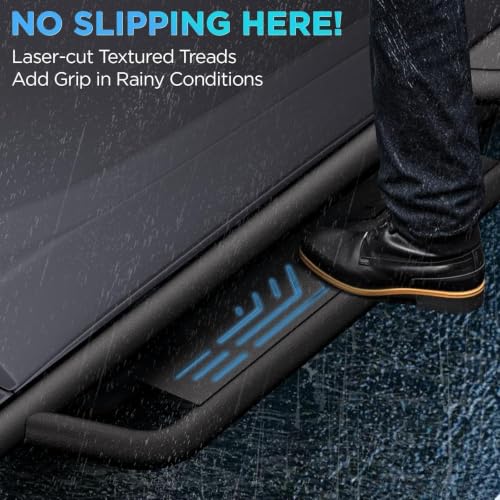 6" Running Boards Anti (Black Round Tube / 18-26 Wrangler JL 4 Doors)