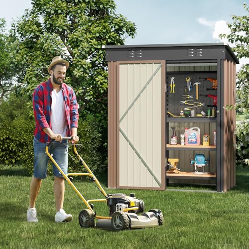 5' x 3' Outdoor Storage Shed (Brown / 5' x 3')