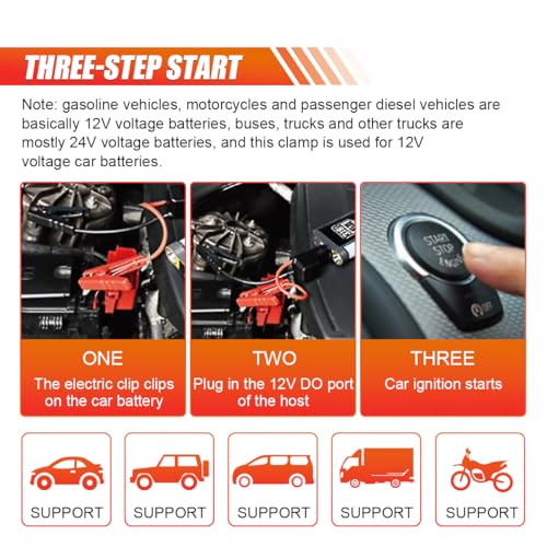 2PCS EC5 Car Jumper Starter Cable with Battery Clamps (2Pack)