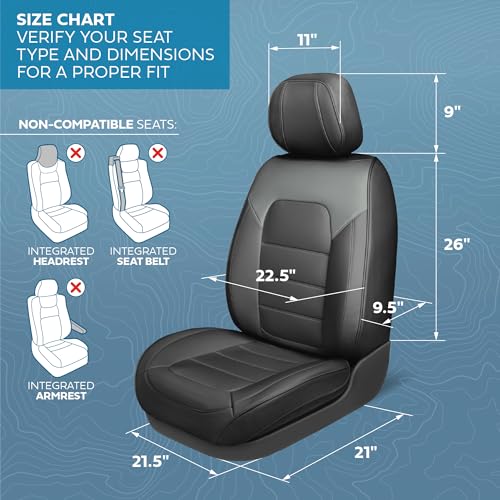 Curated Slate Ridge Napa Leather Seat Covers for Cars & SUVs (Slate Ridge – Set / Full Set)