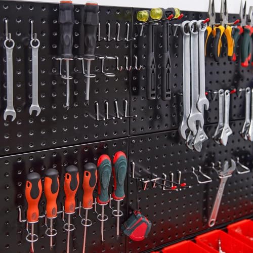 Metal Pegboard Wall Panels (Black / 2PC)