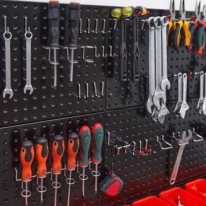 Metal Pegboard Wall Panels (Black / 2PC)