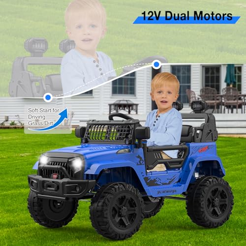 12V Kids Electric Ride On Truck Car w (Blue)