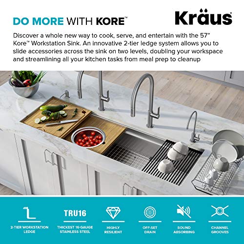 Stainless Steel 57 in Undermount Kitchen Sink KWU210 (Stainless Steel / 57 inch / Sink)