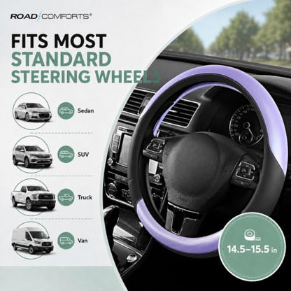 Steering Wheel Cover (Black&Purple)