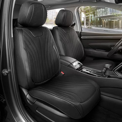 Curated Suede Leather Seat Covers for Cars & SUVs (Black (Suede) / Front Seats)