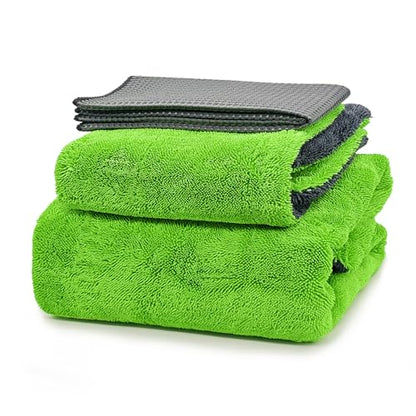 3 Pack Drying Towel Set (Green/Grey / 3 Pack)