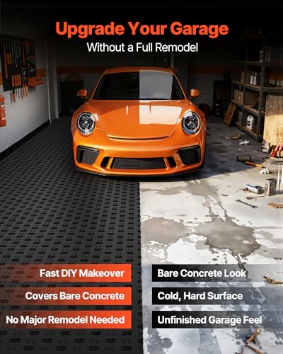 Garage Floor Tiles 12 x 12 x 0.53 inch (50 Pack Tile / Black)