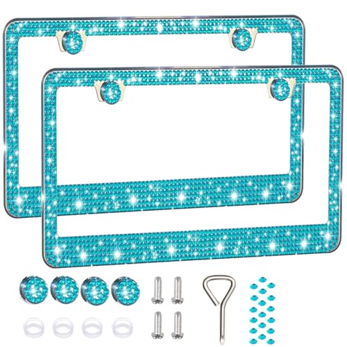 2 Pack License Plate Frames for Women (Blue（2PCS）)