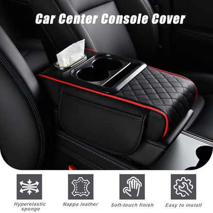 Car Armrest Cover (1 PC / Black & Red)