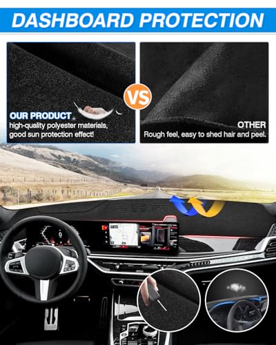Black Dash Cover for BMW X5 2023 2024 2025 2026 Dashboard Cover Mat (60*33(BMW X5 23+))