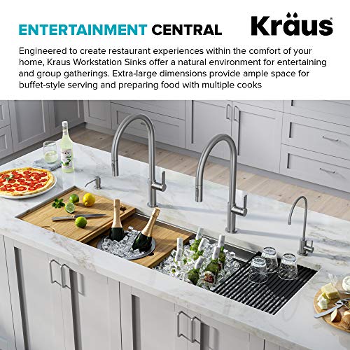 Stainless Steel 57 in Undermount Kitchen Sink KWU210 (Stainless Steel / 57 inch / Sink)
