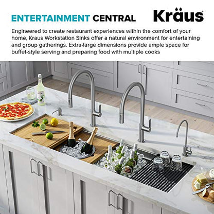 Stainless Steel 57 in Undermount Kitchen Sink KWU210 (Stainless Steel / 57 inch / Sink)