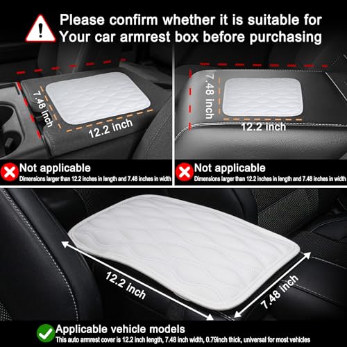Auto Center Console Pad (white-line)