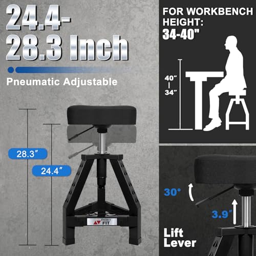 Adjustable Shop Stool (Black/24.4-28.3 Inch)