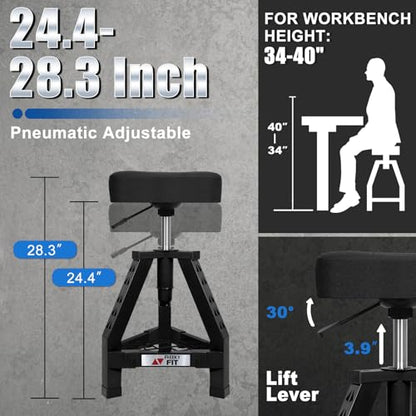 Adjustable Shop Stool (Black/24.4-28.3 Inch)