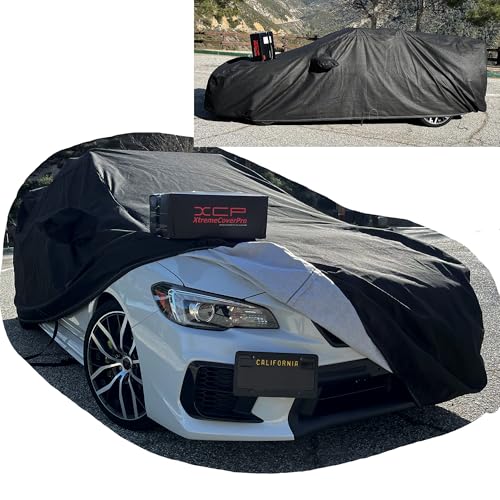 All Weather Waterproof car Cover Good for rain Snow uv Protection dust WRX STi Spoiler Civic Type (WD - (See Size Chart) / BLACK)