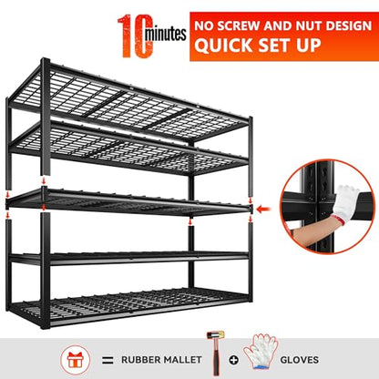 60"W Heavy Duty Garage Shelving (24"D x 60"W x 72"H)