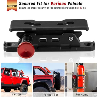 Quick Release Fire Extinguisher Mount with 8 Clamps for Tractor 2PCS (Pack of 2)