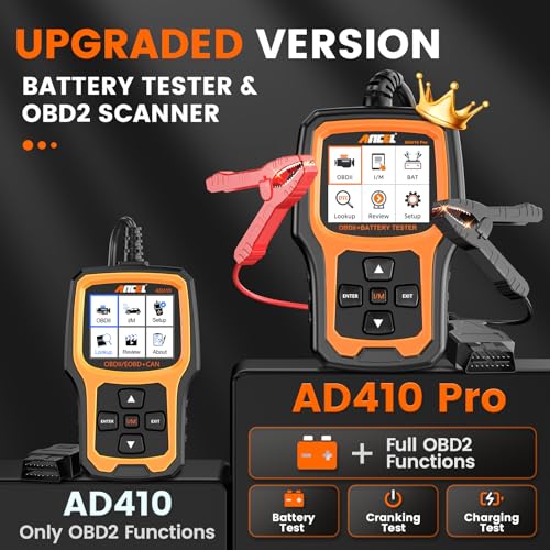 AD410 PRO OBD2 Scanner and Battery Tester (yellow)