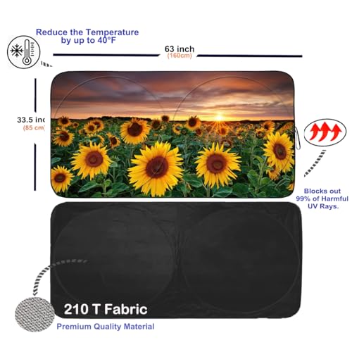 Sun Shade for Car Windshield (Sunflower / Large)